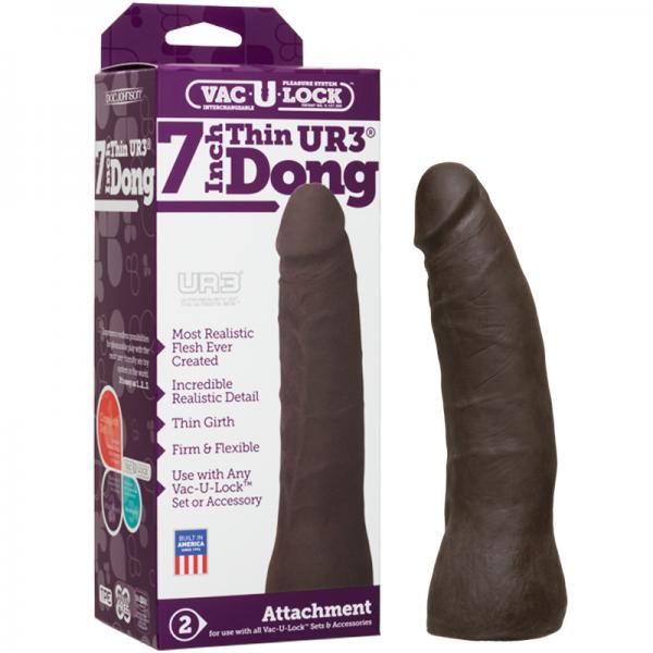 Vac-U-Lock 7in Ultraskyn Thin Dong - Brown