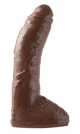 Basix Rubber 10 inches Fat Boy Brown Dildo