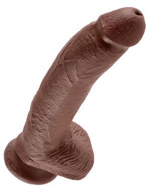 King Cock 9 inches Cock Balls Brown Dildo