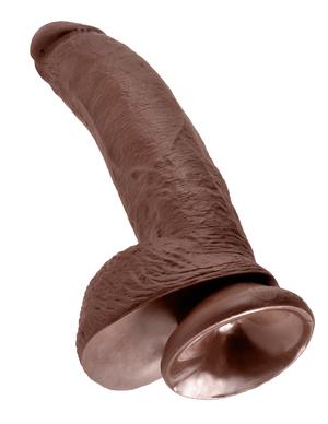 King Cock 9 inches Cock Balls Brown Dildo