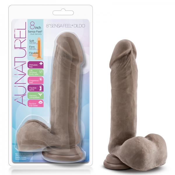 Au Naturel 8 inches Sensa Feel Dildo Brown