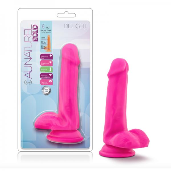 Au Naturel Bold Delight 6 inches Dildo Pink