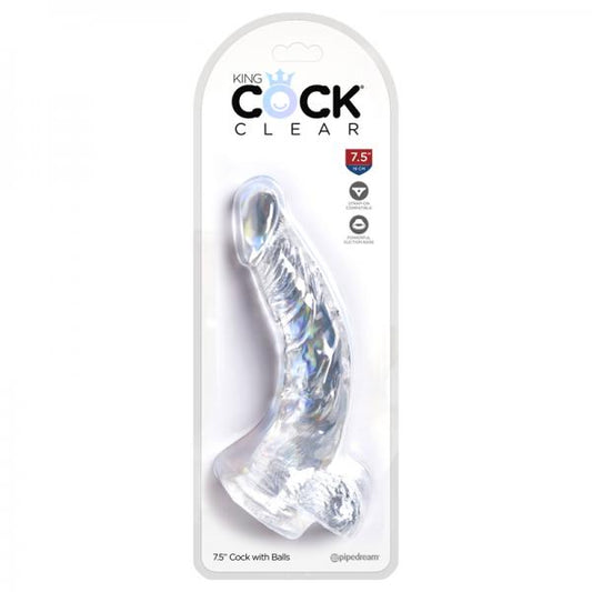 King Cock Clear 7.5in Cock With Balls